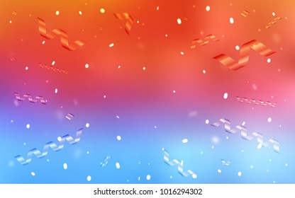 Light Blue, Red vector cover with happy holiday ribbons. Beautiful colored illustration with ribbon in celebration style. The pattern can be used for birthday gifts, congratulations.