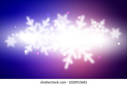 Light Blue, Red vector cover with beautiful snowflakes. Snow on blurred abstract background with gradient. The pattern can be used for year new  websites.