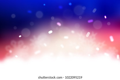 Light Blue, Red vector cover with beautiful snowflakes. Modern geometrical abstract illustration with crystals of ice. New year design for your ad, poster, banner.