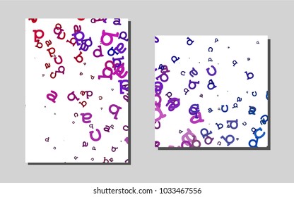 Light Blue, Red vector cover for Envelopes. Abstract booklet on colored background with gradient. Pattern can be used as a template for calendars.