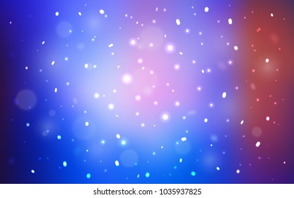 Light Blue, Red vector cover with beautiful snowflakes. Shining colored illustration with snow in christmas style. The pattern can be used for year new  websites.