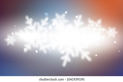 Light Blue, Red vector cover with beautiful snowflakes. Modern geometrical abstract illustration with crystals of ice. The pattern can be used for new year ad, booklets.