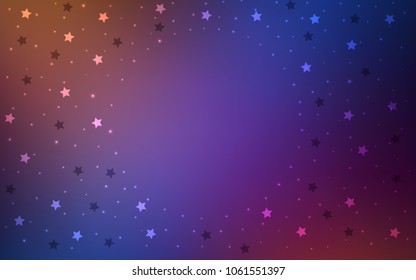 Light Blue, Red vector cover with small and big stars. Blurred decorative design in simple style with stars. The template can be used as a background.