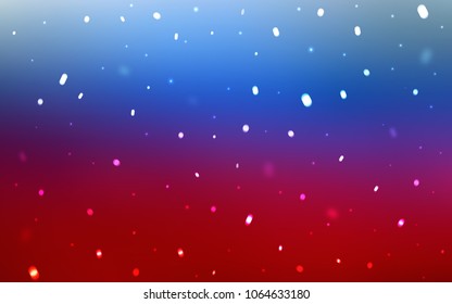 Light Blue, Red vector cover with beautiful snowflakes. Blurred decorative design in xmas style with snow. The template can be used as a new year background.