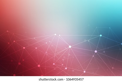 Light Blue, Red vector cover with spots, lines. Decorative design in abstract style with triangle structure. Pattern can be used for futuristic ad, booklets.