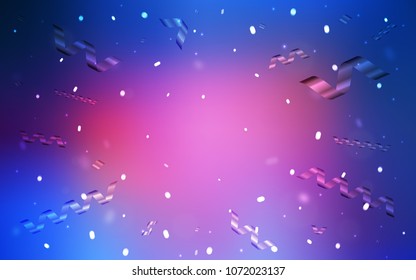 Light Blue, Red vector cover with happy holiday ribbons. Beautiful colored illustration with ribbon in celebration style. Beautiful design for your business advert of anniversary.