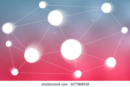 Light Blue, Red vector cover with spots, lines. Colorful illustration with circles and lines in futuristic style. Completely new template for your brand book.