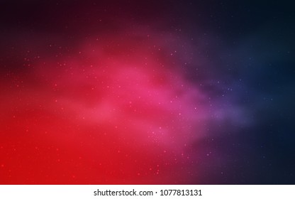 Light Blue, Red vector cover with astronomical stars. Blurred decorative design in simple style with galaxy stars. Best design for your ad, poster, banner.