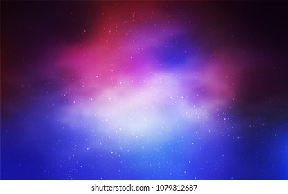 Light Blue, Red vector cover with astronomical stars. Glitter abstract illustration with colorful cosmic stars. Pattern for astrology websites.