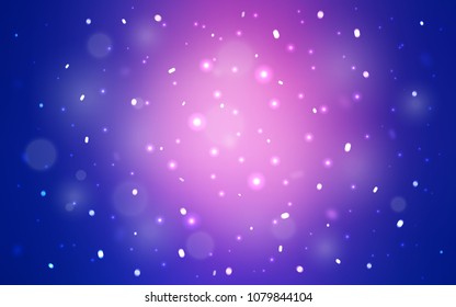 Light Blue, Red vector cover with beautiful snowflakes. Glitter abstract illustration with crystals of ice. New year design for your business advert.