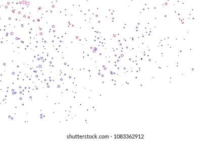 Light Blue, Red vector cover with small and big stars. Stars on blurred abstract background with gradient. Smart design for your business advert.