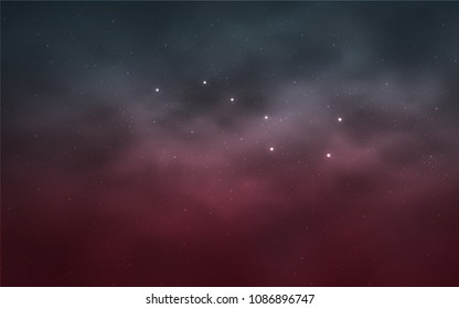 Light Blue, Red vector cover with astronomical stars. Shining colored illustration with bright astronomical stars. Pattern for astronomy websites.