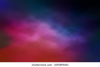 Light Blue, Red vector cover with astronomical stars. Modern abstract illustration with Big Dipper stars. Pattern for futuristic ad, booklets.