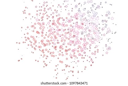 Light Blue, Red vector cover with small and big stars. Stars on blurred abstract background with gradient. The pattern can be used for websites.