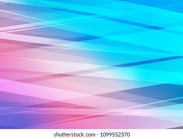 Light Blue, Red vector cover with long lines. Blurred decorative design in simple style with lines. Smart design for your business advert.