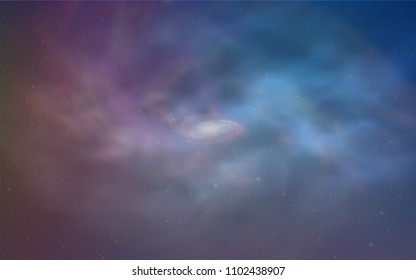 Light Blue, Red vector cover with astronomical stars. Blurred decorative design in simple style with galaxy stars. Smart design for your business advert.