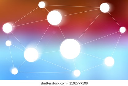 Light Blue, Red vector cover with spots, lines. Illustration with set of colorful abstract circles and lines. Pattern can be used for ads, leaflets.
