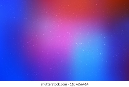 Light Blue, Red vector cover with astronomical stars. Modern abstract illustration with Big Dipper stars. Template for cosmic backgrounds.