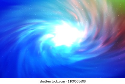 Light Blue, Red vector cover with astronomical stars. Shining illustration with sky stars on abstract template. Template for cosmic backgrounds.