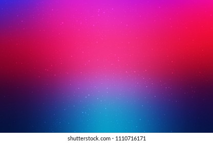 Light Blue, Red vector cover with astronomical stars. Blurred decorative design in simple style with galaxy stars. Pattern for astrology websites.