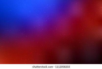 Light Blue, Red vector cover with astronomical stars. Space stars on blurred abstract background with gradient. Smart design for your business advert.