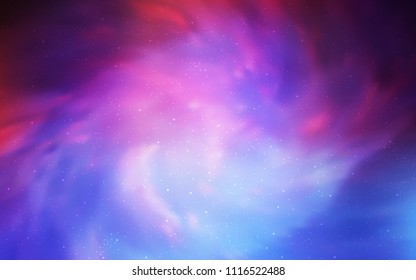 Light Blue, Red vector cover with astronomical stars. Glitter abstract illustration with colorful cosmic stars. Pattern for astrology websites.