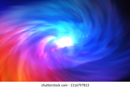 Light Blue, Red vector cover with astronomical stars. Shining illustration with sky stars on abstract template. Template for cosmic backgrounds.