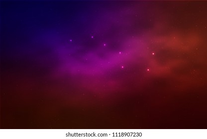 Light Blue, Red vector cover with astronomical stars. Glitter abstract illustration with colorful cosmic stars. Best design for your ad, poster, banner.