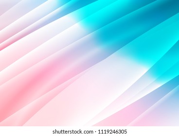 Light Blue, Red vector cover with long lines. Blurred decorative design in simple style with lines. The template can be used as a background.