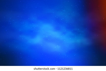 Light Blue, Red vector cover with astronomical stars. Blurred decorative design in simple style with galaxy stars. Pattern for futuristic ad, booklets.