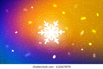 Light Blue, Red vector cover with beautiful snowflakes. Modern geometrical abstract illustration with crystals of ice. The pattern can be used for year new  websites.