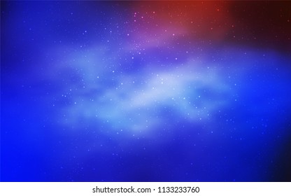 Light Blue, Red vector cover with astronomical stars. Modern abstract illustration with Big Dipper stars. Pattern for futuristic ad, booklets.