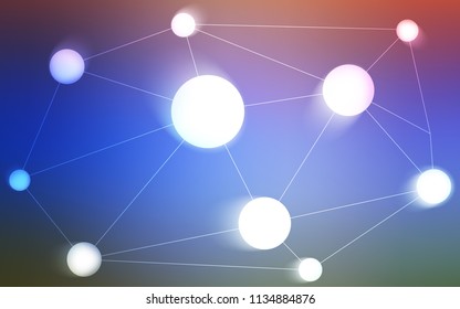 Light Blue, Red vector cover with spots, lines. Illustration with set of colorful abstract circles and lines. Pattern can be used for beautiful websites.