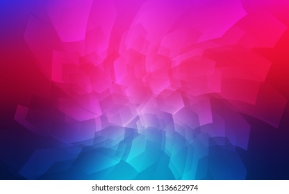 Light Blue, Red vector cover with set of hexagons. Colorful hexagons on white backdrop. Pattern for ads, leaflets.