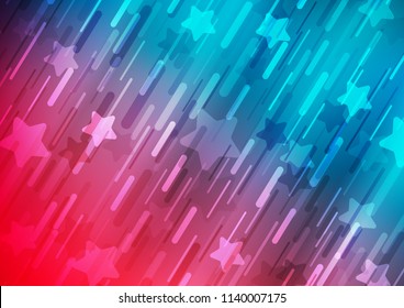 Light Blue, Red vector cover with long lines. Glitter abstract illustration with colored sticks. The pattern can be used for websites.