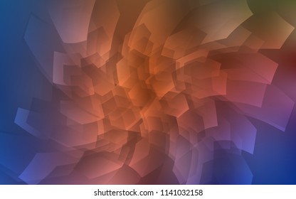 Light Blue, Red vector cover with set of hexagons. White background with colorful hexagons. Pattern can be used for landing pages.