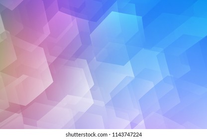 Light Blue, Red vector cover with set of hexagons. Illustration with set of colorful hexagons. Beautiful design for your business advert.