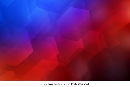 Light Blue, Red vector cover with set of hexagons. Design in abstract style with hexagons. Pattern can be used for landing pages.