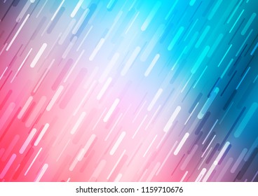 Light Blue, Red vector cover with long lines. Lines on blurred abstract background with gradient. Smart design for your business advert.