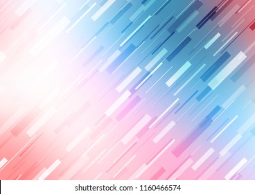 Light Blue, Red vector cover with long lines. Modern geometrical abstract illustration with staves. The template can be used as a background.