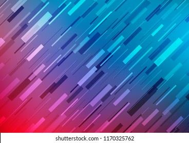 Light Blue, Red vector cover with long lines. Shining colored illustration with narrow lines. The pattern can be used for websites.