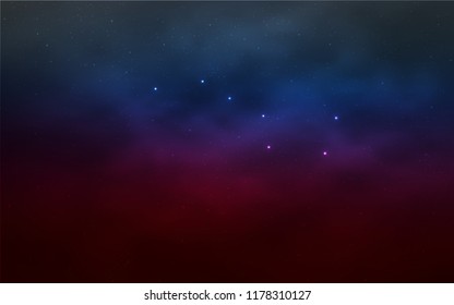 Light Blue, Red vector cover with astronomical stars. Shining illustration with sky stars on abstract template. Template for cosmic backgrounds.