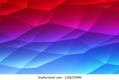 Light Blue, Red vector cover in polygonal style. Illustration with set of colorful triangles. Best design for your ad, poster, banner.