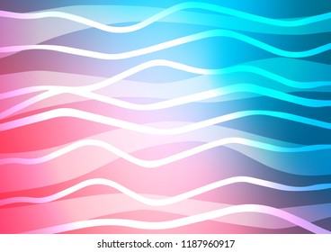 Light Blue, Red vector cover with long lines. Shining colored illustration with narrow lines. The template can be used as a background.