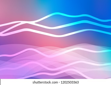Light Blue, Red vector cover with long lines. Modern geometrical abstract illustration with staves. Smart design for your business advert.