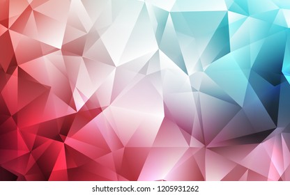 Light Blue, Red vector cover in polygonal style. Beautiful illustration with triangles in nature style. Pattern for busines ad, booklets, leaflets