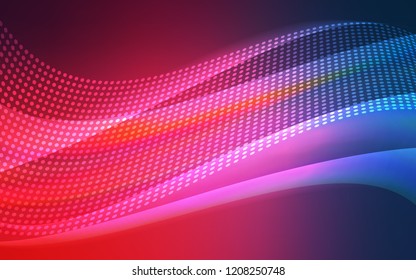 Light Blue, Red vector cover with spots, lines. Colorful illustration with circles and lines in futuristic style. Pattern for design of window blinds, curtains.
