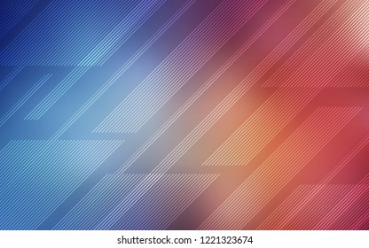Light Blue, Red vector cover with stright stripes. Blurred decorative design in simple style with lines. Template for your beautiful backgrounds.