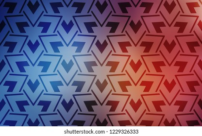 Light Blue, Red vector cover with polygonal style. Triangles on abstract background with colorful gradient. Best design for poster, banner.