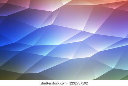 Light Blue, Red vector cover in polygonal style. Beautiful illustration with triangles in nature style. Modern template for your landing page.